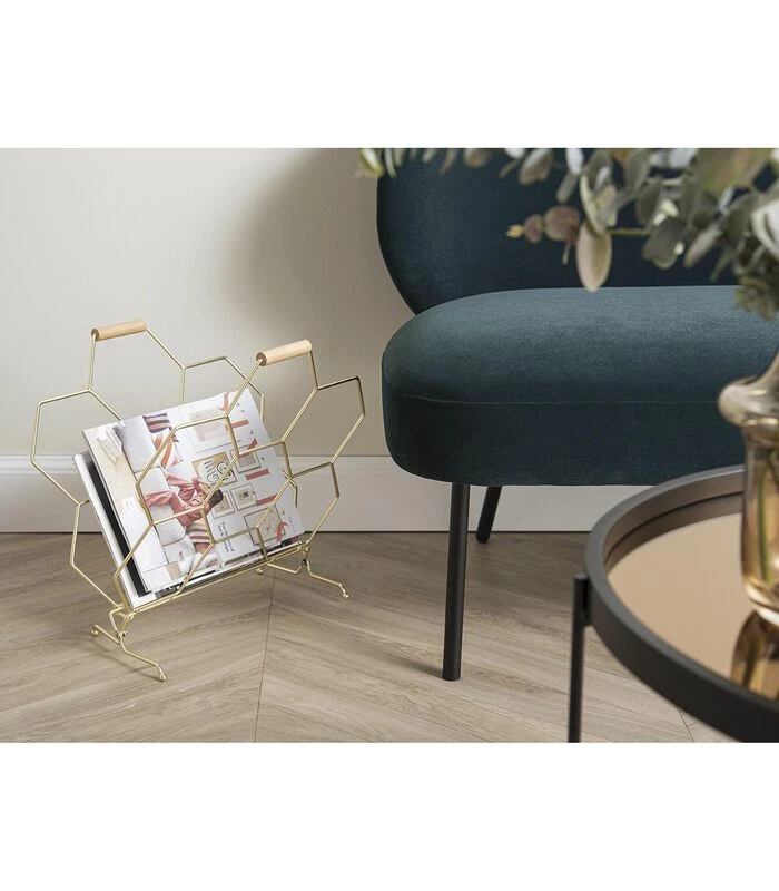 PRESENT TIME Tijdschriftenrek Honeycomb - Verguld - 40x33x45cm 2 PRESENT TIME Tijdschriftenrek Honeycomb - Verguld - 40x33x45cm - Afbeelding 2