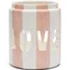 Windlicht Porselein Gesptreept Met Tekst - Love - Roze/ Wit