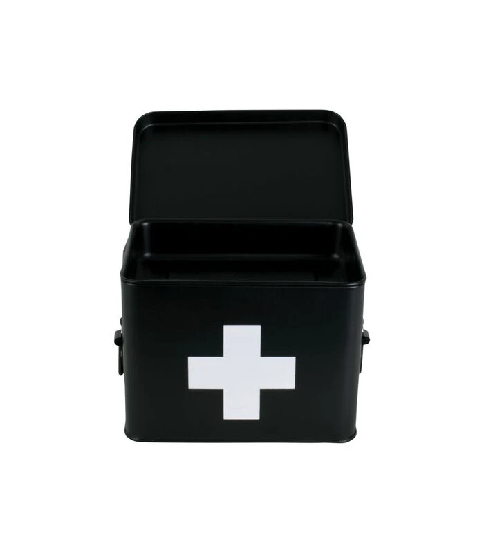 PRESENT TIME Medicijnkist - Medium - Metaal Mat Zwart - 21,5x15,5x16cm 4 PRESENT TIME Medicijnkist - Medium - Metaal Mat Zwart - 21,5x15,5x16cm - Afbeelding 4
