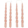 Gedraaide Dinerkaars, Set, Swirl Kaarsen - Twisted Candles - Roze
