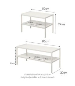 Yamazaki 2-Tiered Extendable Organizer - Tower - White -Dagelijkse Boodschappen Winkel 496962ed6e7f4ae5b6ce31f3e07fac9b
