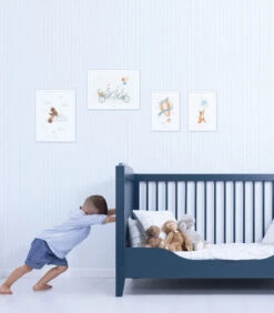 GENTLE FRIENDS Set Van 4 Kinderposter - Konijn Beer Vos Luchtballonnen -Dagelijkse Boodschappen Winkel 4de47b118d5b4262afe1b9d837bfa14d