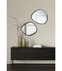 Spiegel Amal - Glas/MDF - Zwart - 63x52x1 -Dagelijkse Boodschappen Winkel 4e752b80a9d846d8a3f0643577f3da23