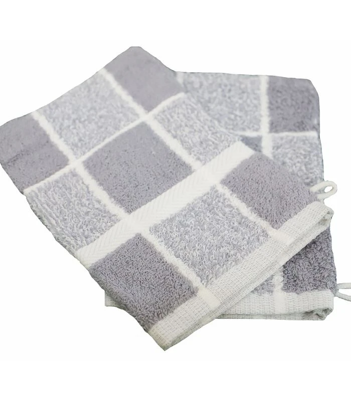 Set Van 2 Toilethandschoenen Katoen Bouclette Tegels CELESTE 1 Set Van 2 Toilethandschoenen Katoen Bouclette Tegels CELESTE