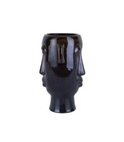 PRESENT TIME Plantenpot Mask - Glazuur Donker Bruin - Lang - 17,2x16,2x27,2cm -Dagelijkse Boodschappen Winkel 51e30b9f8985455dab2470f6ca853e96