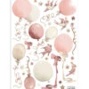 SELENE Muursticker Kinderkamer - Ballonnen En Vliegers (roze) - 29,7 X 42 Cm