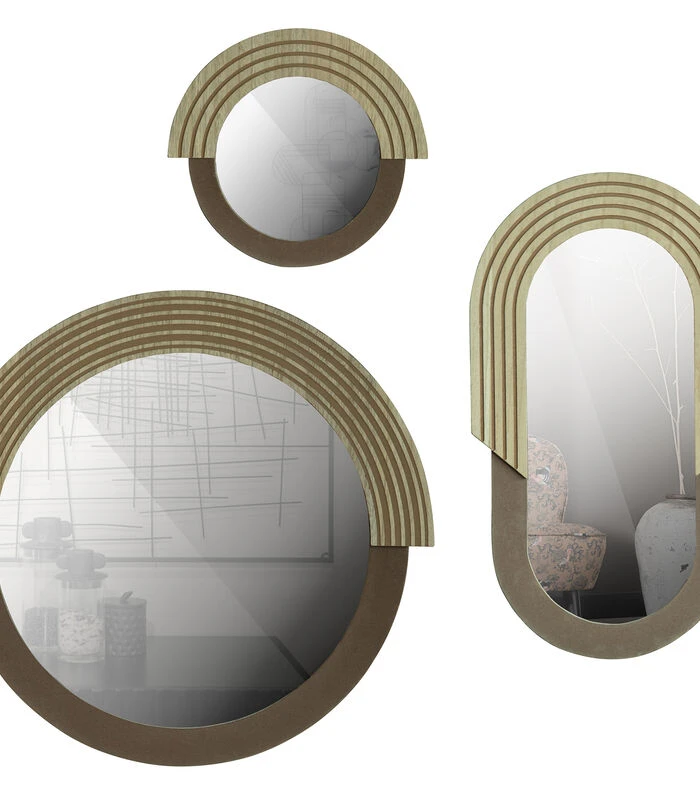 Exclusive Hailey Spiegel Ovaal - Mdf/Glas - Naturel - 58x33x1,5 3 Exclusive Hailey Spiegel Ovaal - Mdf/Glas - Naturel - 58x33x1,5 - Afbeelding 3