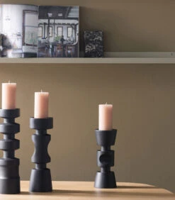 Midi Kandelaar - Mangohout - Zwart - 41x11x11 -Dagelijkse Boodschappen Winkel 5bf4cf57a9c64a688e2e6f6d85c21adb