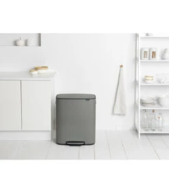 Brabantia Bo Pedaalemmer, 2 X 30 L - Mineral Concrete Grey -Dagelijkse Boodschappen Winkel 5c7bcb5bc7334c34aaa30c3a288e3f87