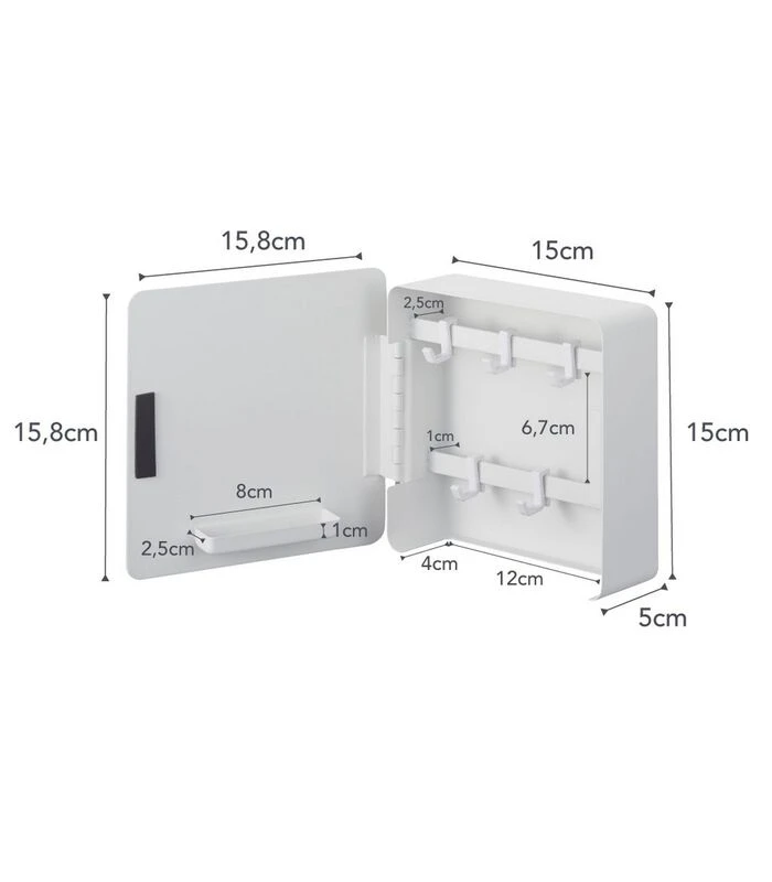Yamazaki Magnetic Key Box - Tower - White 3 Yamazaki Magnetic Key Box - Tower - White - Afbeelding 3