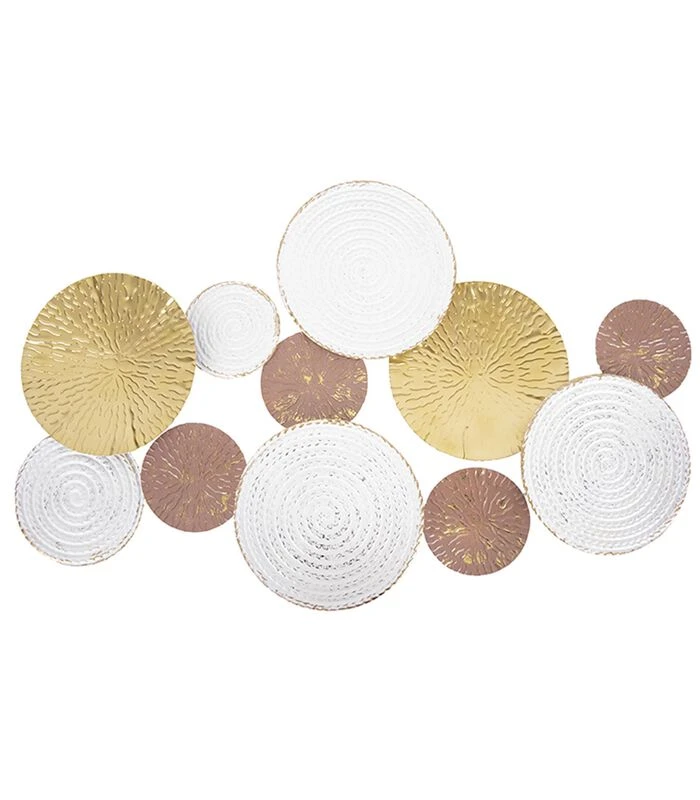 PRESENT TIME Muurkunst Circles - Roze, Wit En Goud - Large - 73x47,5x5,5cm 1 PRESENT TIME Muurkunst Circles - Roze, Wit En Goud - Large - 73x47,5x5,5cm