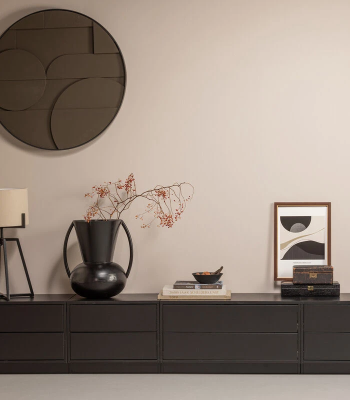 Fiona Rond Schilderij - Espresso - 80x80x5 2 Fiona Rond Schilderij - Espresso - 80x80x5 - Afbeelding 2