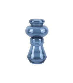 PRESENT TIME Vaas Morgana - Glas Donker Blauw - Medium - 18x35cm