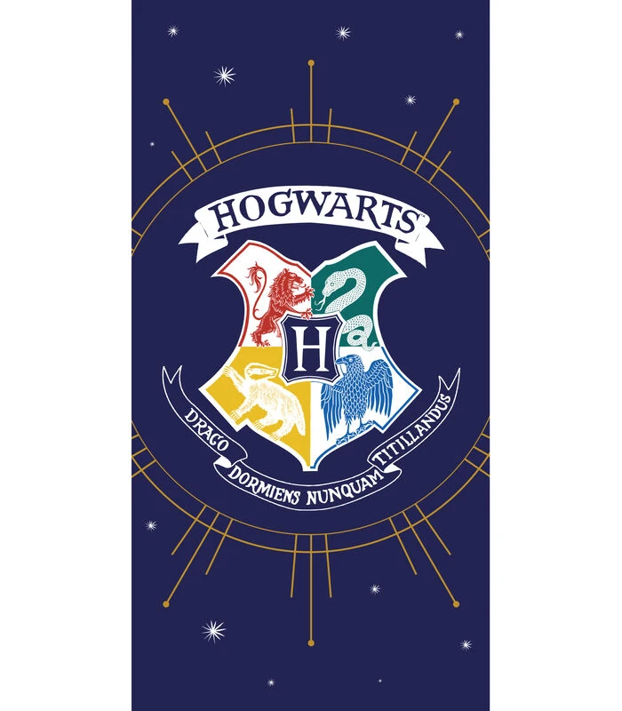 Harry Potter Strandlaken Met Fluwelen Opdruk 100% Katoen, POUDLARD 1 Harry Potter Strandlaken Met Fluwelen Opdruk 100% Katoen, POUDLARD