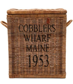 Rattan Opbergkist Met Deksel, Opbergmand - RR Cobbl Wharf Trunk S 60x30x70 - Rattan, Mahoniehout - Bruin