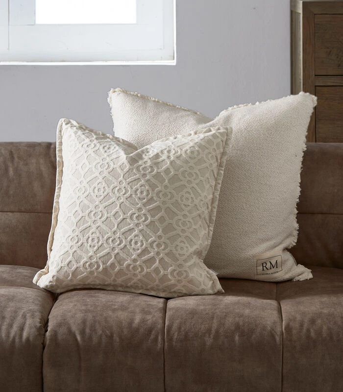 Kussenhoes, Kussensloop 50x50, Neutrale Print - Tavira - Beige 2 Kussenhoes, Kussensloop 50x50, Neutrale Print - Tavira - Beige - Afbeelding 2