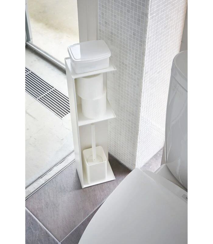 Yamazaki Slim Toilet Rack - Tower - White 2 Yamazaki Slim Toilet Rack - Tower - White - Afbeelding 2