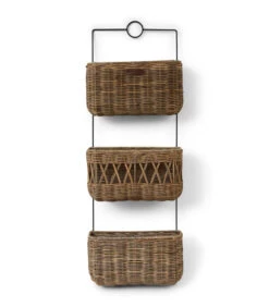 Opbergmand - Rustic Rattan Wall Rack - Naturel