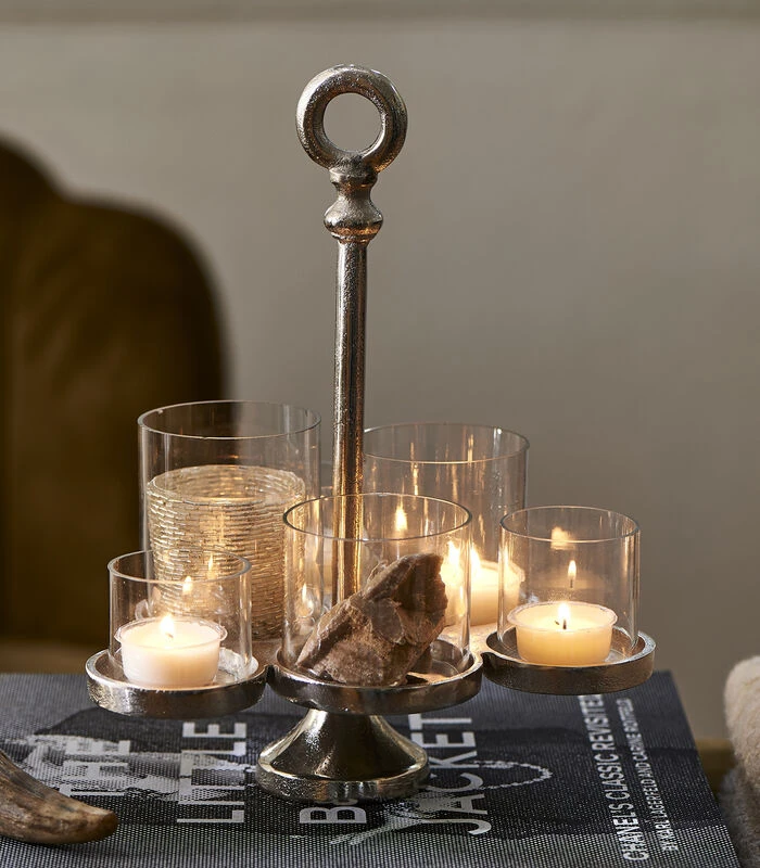 Windlichten Voor Binnen - Lisbon Multiple Hurricane S - Zilver - 1 Stuks 2 Windlichten Voor Binnen - Lisbon Multiple Hurricane S - Zilver - 1 Stuks - Afbeelding 2