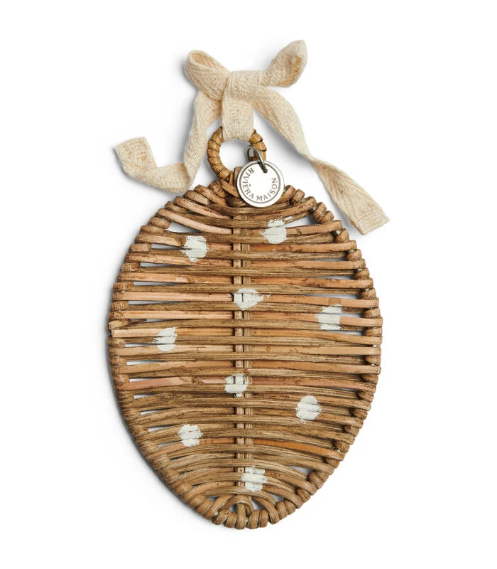 Paasdecoratie, Rotan Paasei Met Stippen - Easter Dots Ornament - Bruin 1 Paasdecoratie, Rotan Paasei Met Stippen - Easter Dots Ornament - Bruin