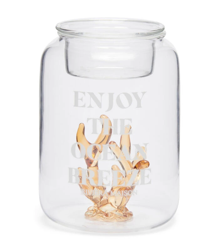 Waxinelichthouder Glas, Theelichthouder Met Koraal - Coral - Beige 1 Waxinelichthouder Glas, Theelichthouder Met Koraal - Coral - Beige