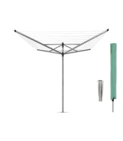 Brabantia Droogmolen Lift-O-Matic, 60 Meter Met Metalen Grondanker