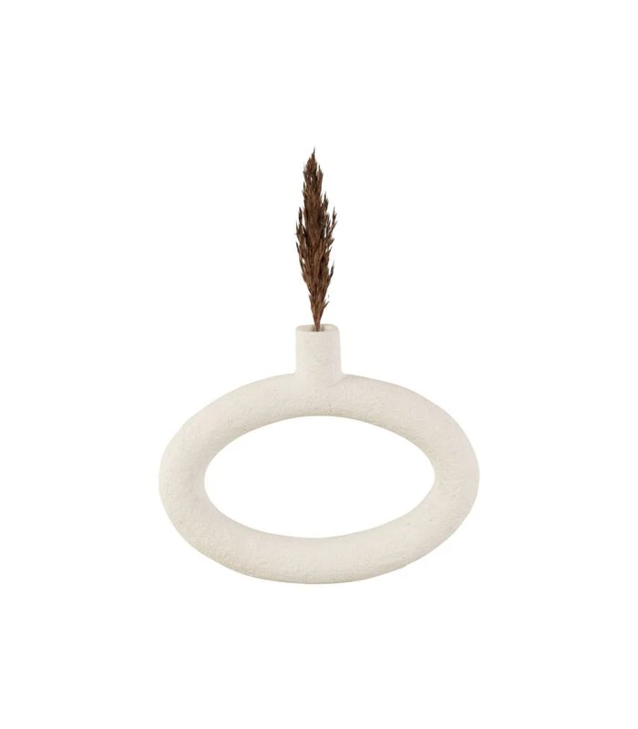 PRESENT TIME Vaas Ring - Polyresin - Ovaal Wijd Wit - 25x3,5x20,5cm 2 PRESENT TIME Vaas Ring - Polyresin - Ovaal Wijd Wit - 25x3,5x20,5cm - Afbeelding 2