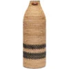 Rieten Vaas Droogbloemen, Met Strepen - Crystal Bay - Bruin / Wit