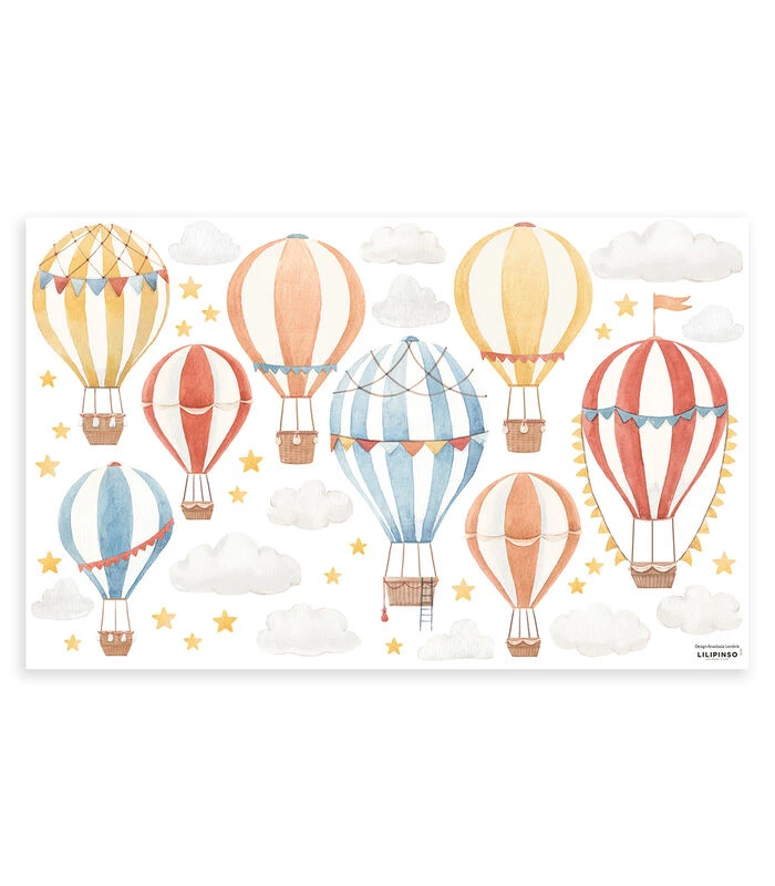 GENTLE FRIENDS Muursticker Kinderkamer - Luchtballonnen 64x40 Cm 1 GENTLE FRIENDS Muursticker Kinderkamer - Luchtballonnen 64x40 Cm