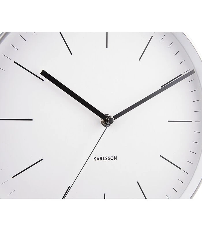 Karlsson Wandklok Minimal - Wit, Nikkel Behuizing - Ø27,5cm 5 Karlsson Wandklok Minimal - Wit, Nikkel Behuizing - Ø27,5cm - Afbeelding 5