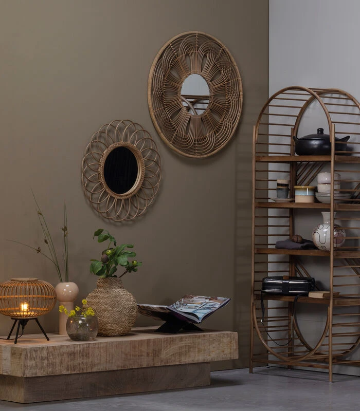 Flores Spiegel Rond - Bamboe - Naturel - 59x59x2 2 Flores Spiegel Rond - Bamboe - Naturel - 59x59x2 - Afbeelding 2