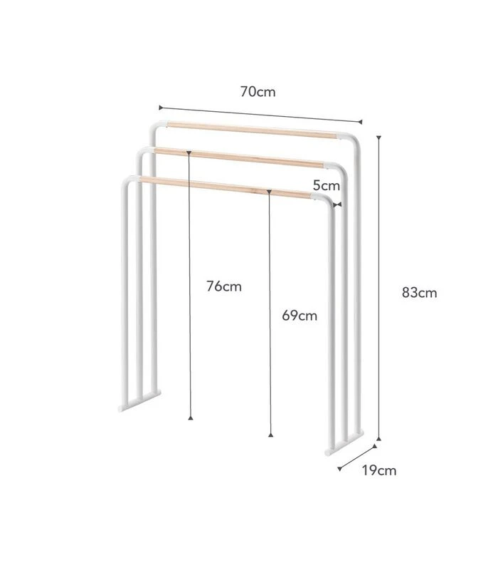 Yamazaki Bath Towel Hanger - Plain - White 4 Yamazaki Bath Towel Hanger - Plain - White - Afbeelding 4