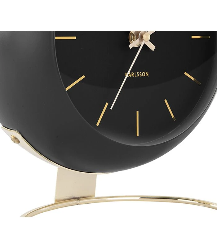 Karlsson Tafelklok Globe - Zwart - 21x24,5x14cm 3 Karlsson Tafelklok Globe - Zwart - 21x24,5x14cm - Afbeelding 3