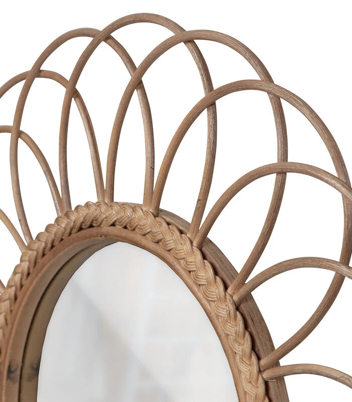 Flores Spiegel Rond - Bamboe - Naturel - 59x59x2 4 Flores Spiegel Rond - Bamboe - Naturel - 59x59x2 - Afbeelding 4