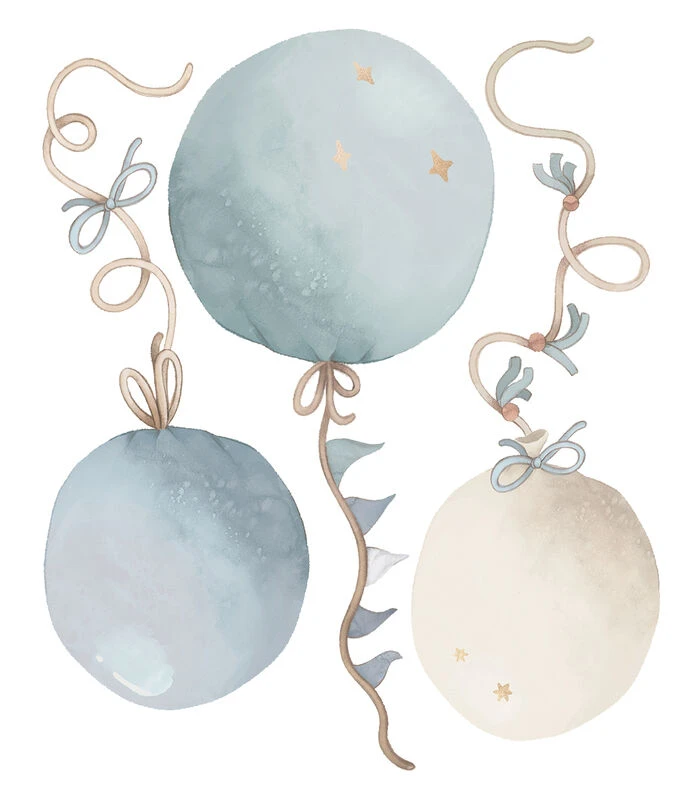 SELENE Muursticker Kinderkamer - Ballonnen (blauw) 50x60cm 1 SELENE Muursticker Kinderkamer - Ballonnen (blauw) 50x60cm