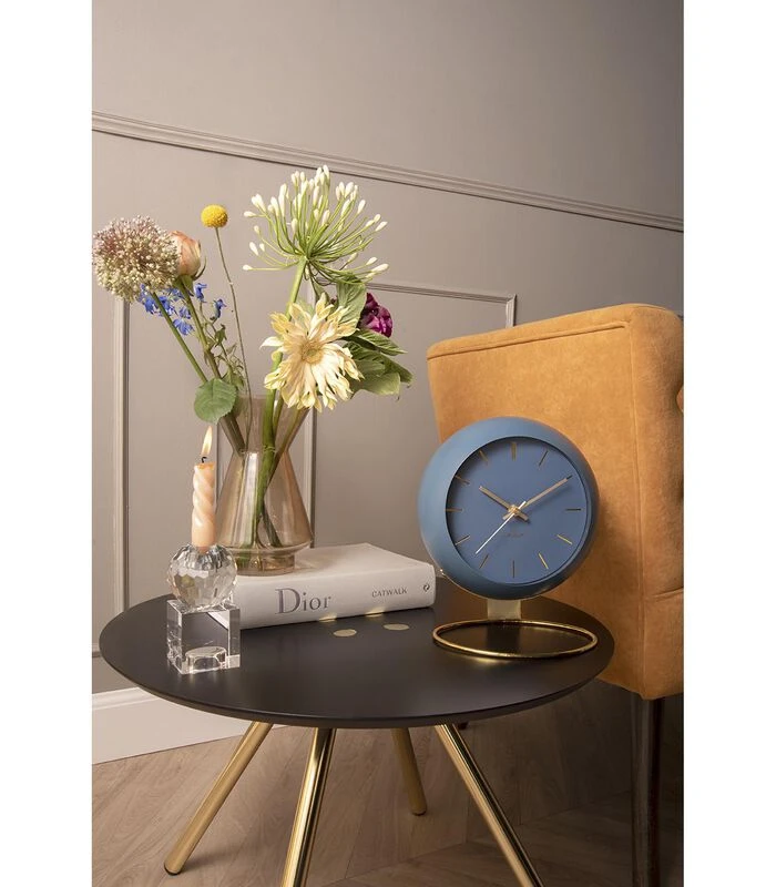 Karlsson Tafelklok Globe - Donkerblauw - 21x24,5x14cm 2 Karlsson Tafelklok Globe - Donkerblauw - 21x24,5x14cm - Afbeelding 2