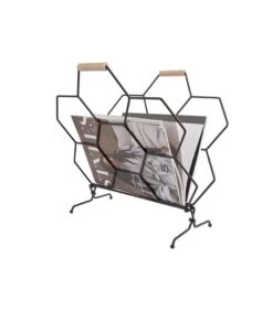 PRESENT TIME Tijdschriftenrek Honeycomb - Mat Zwart - 40x33x45cm -Dagelijkse Boodschappen Winkel 8c171e1245014a0f80045cbf0e0854da