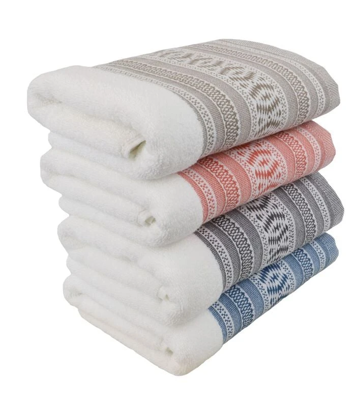 ETHNIQUE Geborduurd Katoenen Badstof Douchelaken 3 ETHNIQUE Geborduurd Katoenen Badstof Douchelaken - Afbeelding 3