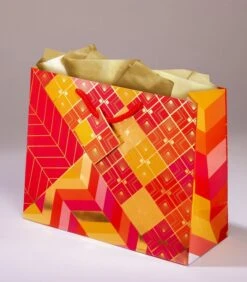 Geschenkentas Art Déco Rubis L 25 X H 20 X P 10 Cm