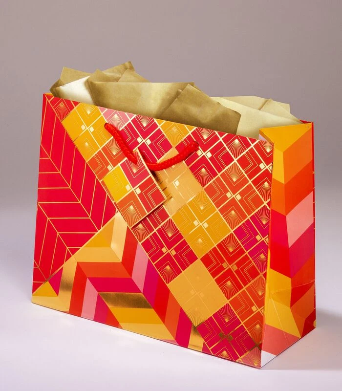 Geschenkentas Art Déco Rubis L 25 X H 20 X P 10 Cm 1 Geschenkentas Art Déco Rubis L 25 X H 20 X P 10 Cm