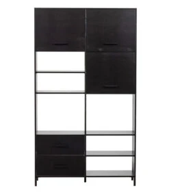 WOOOD Vakkenkast Aiko - Grenen - Zwart - 194x110x35