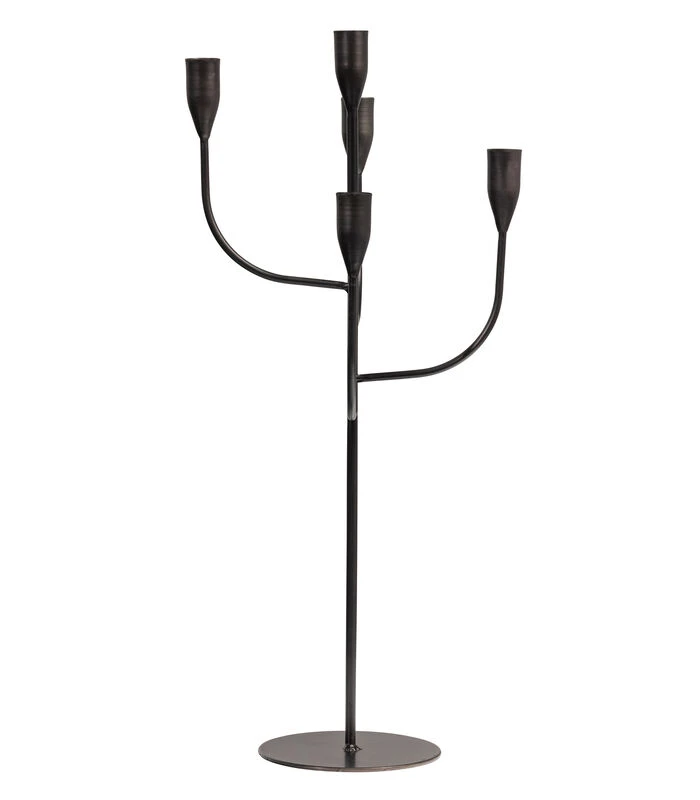 Kent Kandelaar - Metaal - Zwart - 57x26x26 3 Kent Kandelaar - Metaal - Zwart - 57x26x26 - Afbeelding 3