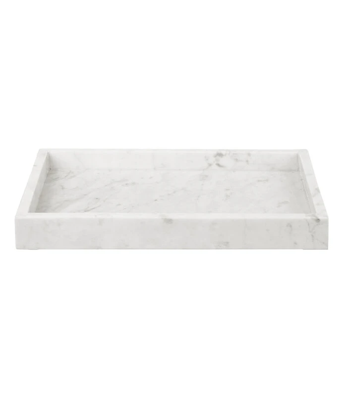 PRESENT TIME Dienblad Marble - Wit - 28x18x3cm 1 PRESENT TIME Dienblad Marble - Wit - 28x18x3cm