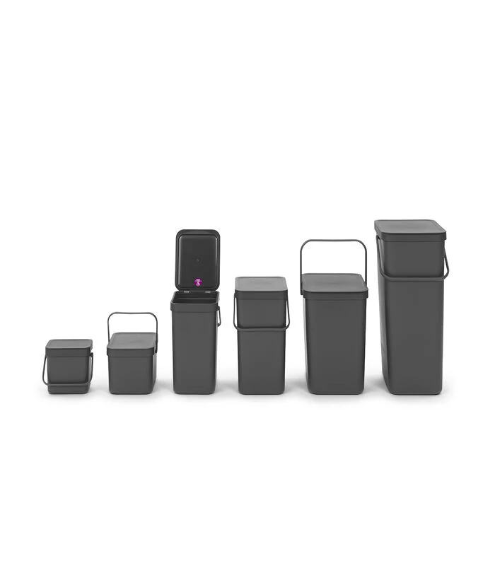 Brabantia Sort & Go Afvalemmer, 12 Liter - Grey 4 Brabantia Sort & Go Afvalemmer, 12 Liter - Grey - Afbeelding 4