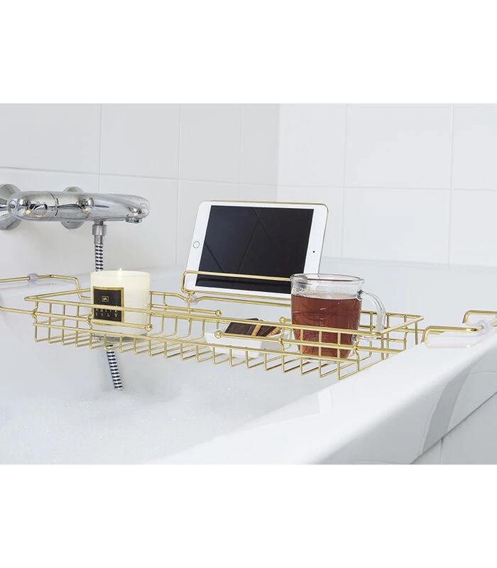 PRESENT TIME Badrek Caddy - IJzer Verguld - 61-81x18x7cm 2 PRESENT TIME Badrek Caddy - IJzer Verguld - 61-81x18x7cm - Afbeelding 2