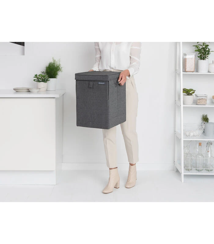 Brabantia Wasbox Stapelbaar, 35 Liter - Pepper Black 3 Brabantia Wasbox Stapelbaar, 35 Liter - Pepper Black - Afbeelding 3