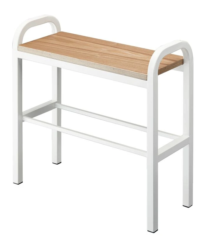 Yamazaki Shoe Rack With Wooden Board - Tower - White 1 Yamazaki Shoe Rack With Wooden Board - Tower - White