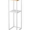 Yamazaki 2-Tiered Shelf W/ Wooden Top - Tower - White