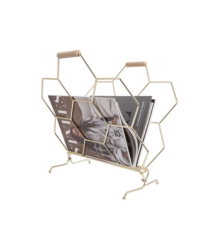 PRESENT TIME Tijdschriftenrek Honeycomb - Verguld - 40x33x45cm 3 PRESENT TIME Tijdschriftenrek Honeycomb - Verguld - 40x33x45cm - Afbeelding 3