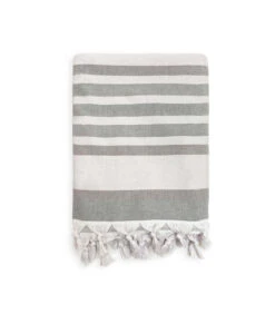 Gestreepte Katoenen XL-handdoek, Badstof Voering 140 X 180 Cm